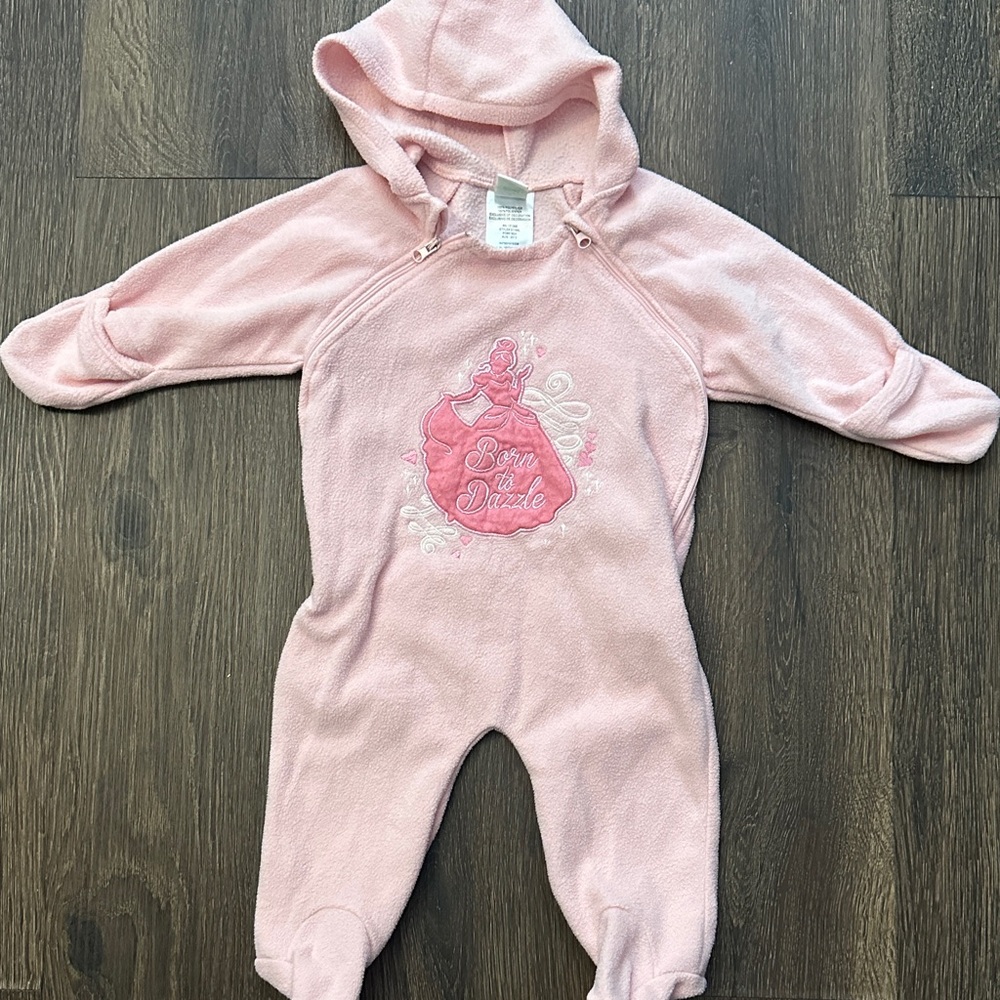 Disney Pink Sparkle Princess Cinderella Footie